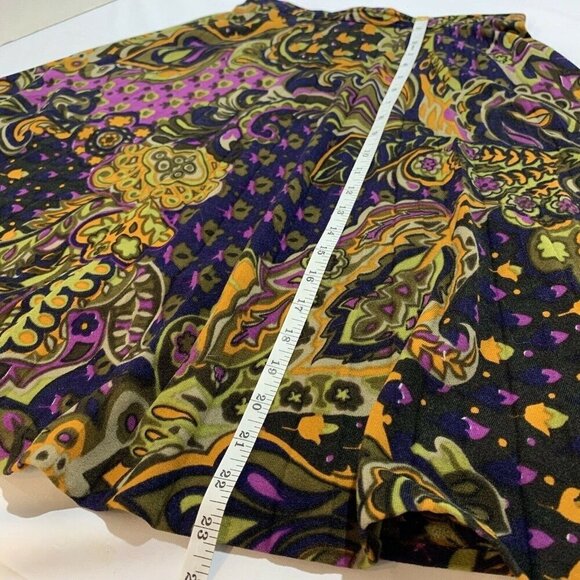 Fleischman California Vintage 80s Velour Skirt Ladies SMALL Paisley Retro Indie - Picture 8 of 8